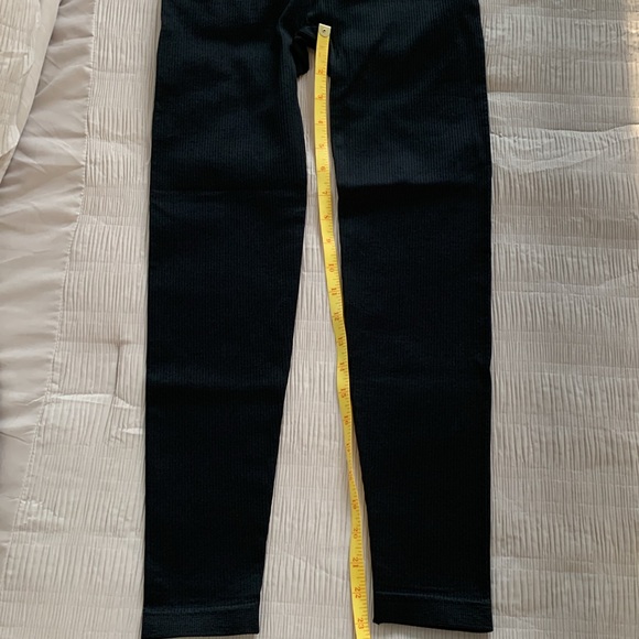 OQQ Women’s Black Ribbed Leggings High-Waist Wide Band Tummy Control Compress M - Picture 9 of 10